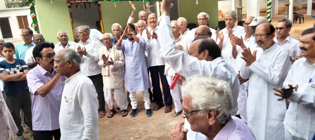7. Clapping at the time hoisting the first time National flag at our office 